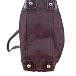 Prada Vintage Plum Nylon Leather Embossed Handbag