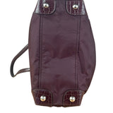 Prada Vintage Plum Nylon Leather Embossed Handbag