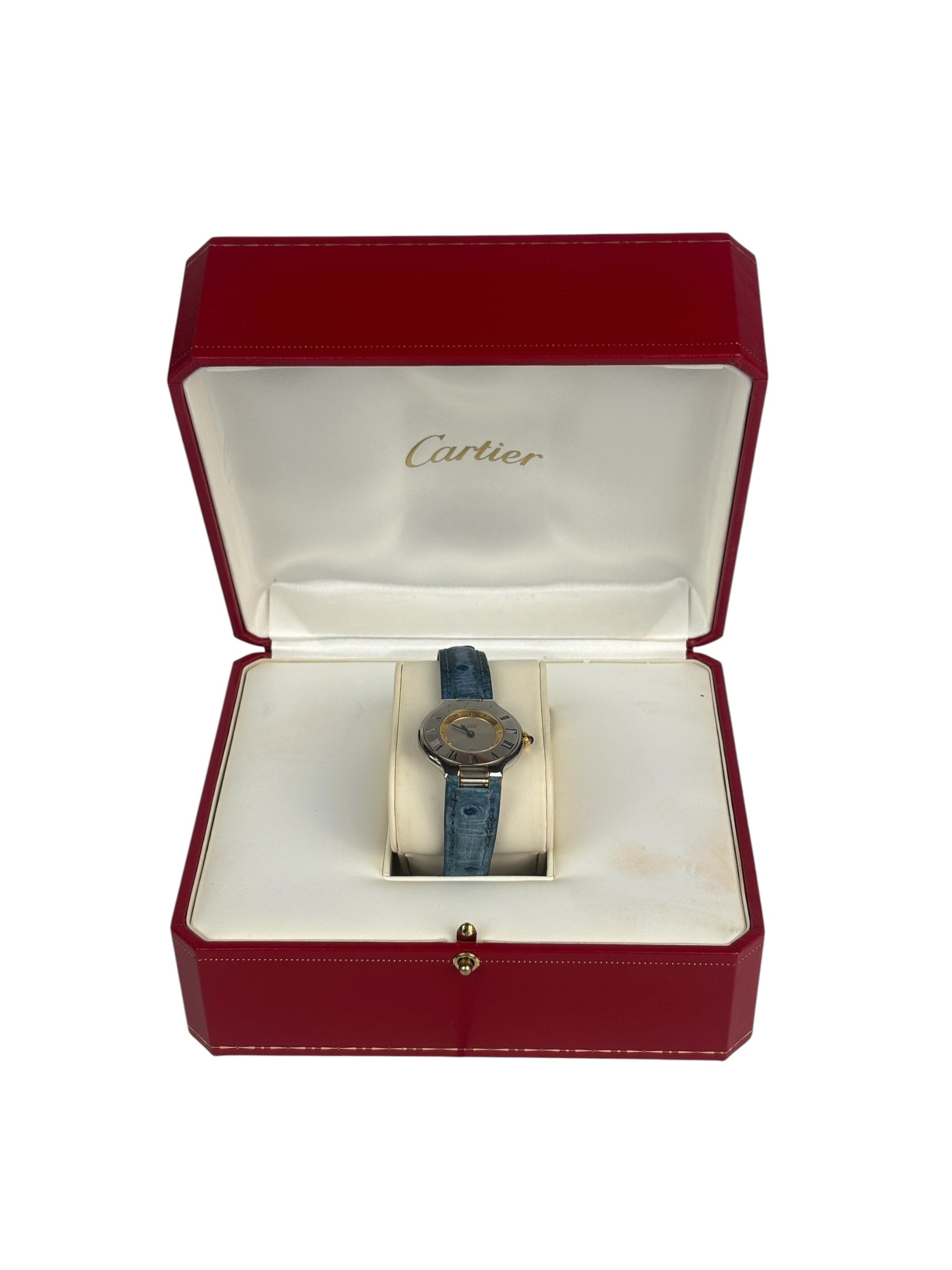 Cartier Must De 21 Blue Ostrich Strap