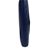 YSL Navy Blue Chevron Leather Cassandre Envelope Wallet On Chain