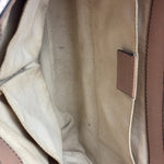 Gucci Peach Leather Trim GG Canvas Emily Chain Flap Shoulder Bag