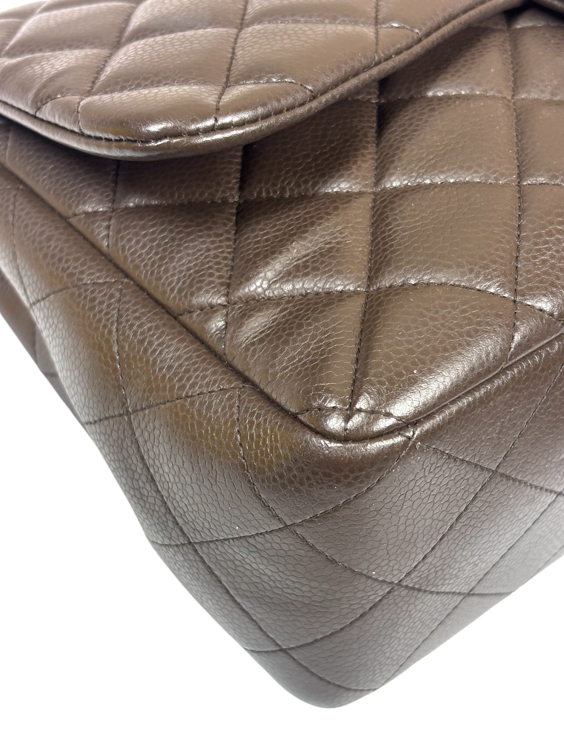 Chanel Chocolate Brown Caviar Quilted Flap Bag 2009