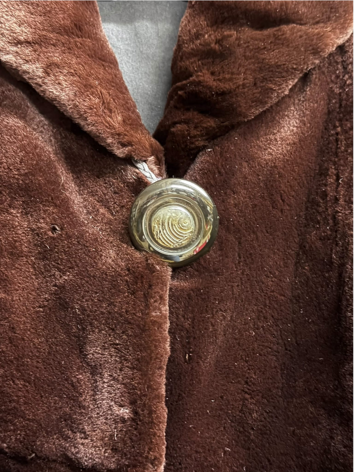 Vintage Saga Brown Ranched Mink Fur Long Coat