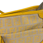 Fendi Yellow Leather Trim Zucca Crossbody Bag
