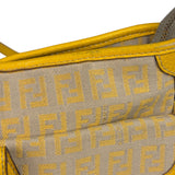 Fendi Yellow Leather Trim Zucca Crossbody Bag