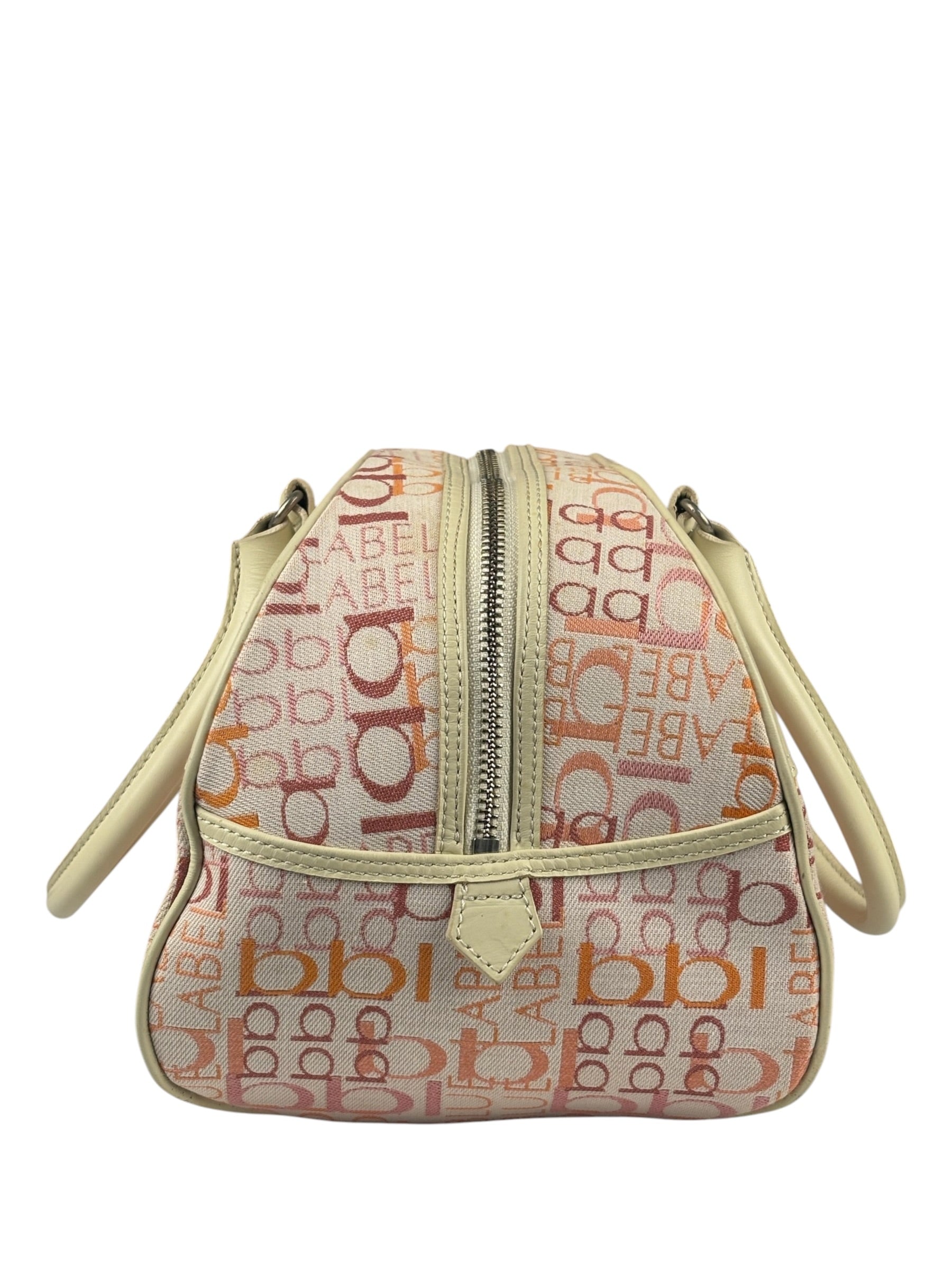Burberry Blue Label Pink Multi Logo Bowler Bag