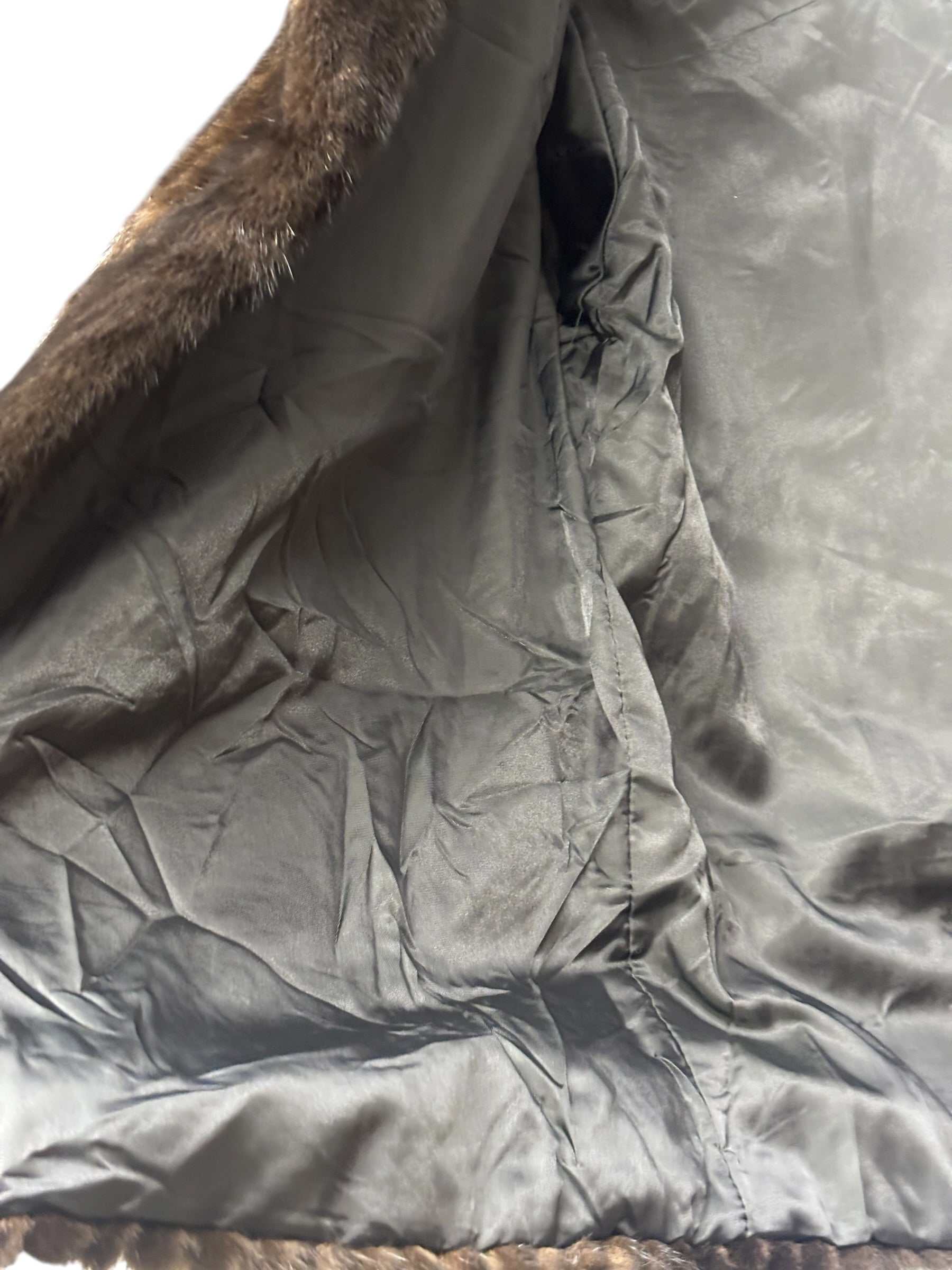 Vintage Brown Striped Mink Fur Coat