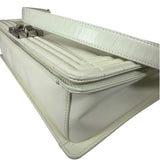 Chanel White Brushed Leather L Boy Bag 2012