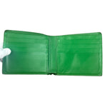 Bottega Veneta Green Embossed Leather Bifold Wallet
