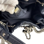 Chanel Navy Blue Leather Drawstring Bucket Two-Way Bag 2018