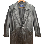 Vow Vintage Black Leather Long Coat