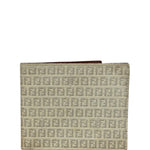 Fendi Beige FF Jacquard Bi-Fold Wallet