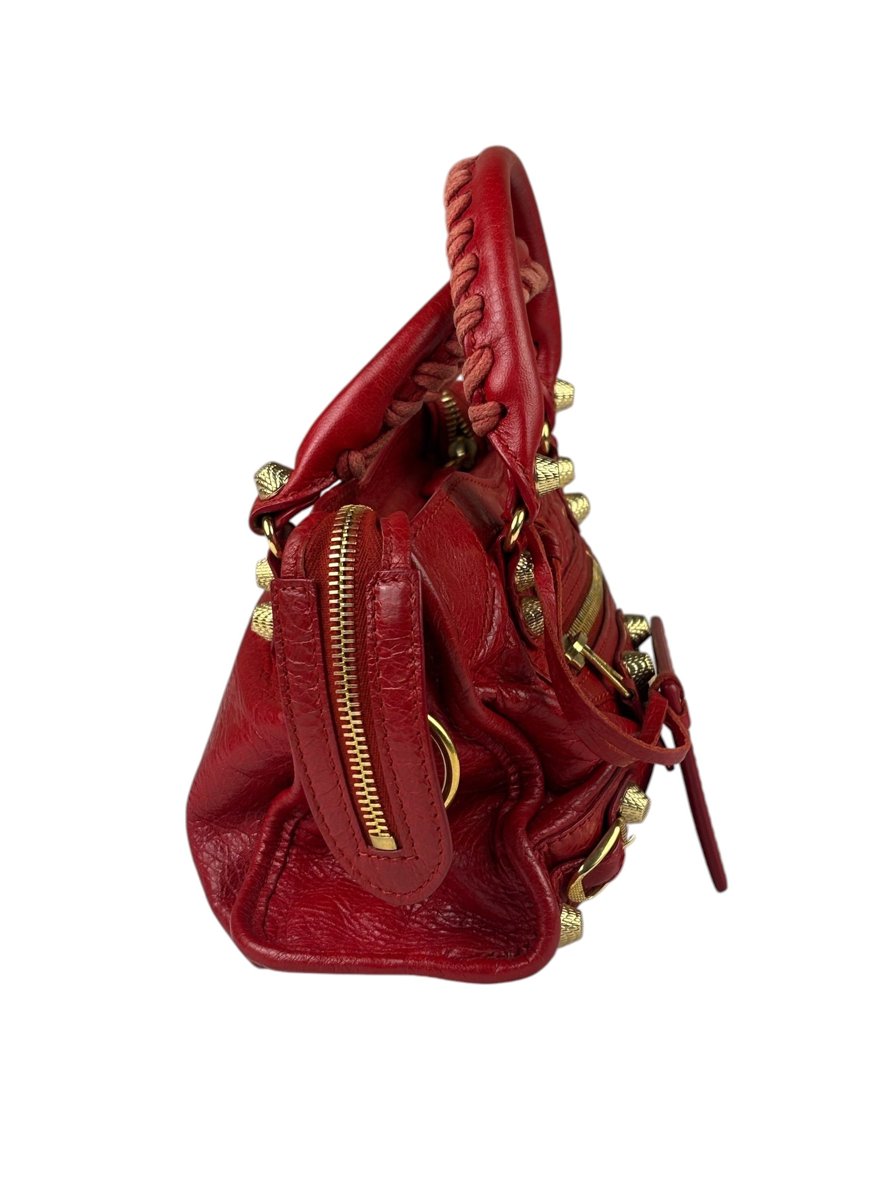 Balenciaga Red Calfskin Mini Le City Bag