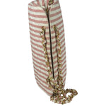 Chanel Vintage Pink/Cream Denim Maxi Stripped Tote 1994