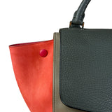 Celine Tricolor Trapeze Pebbled Leather Hand Bag