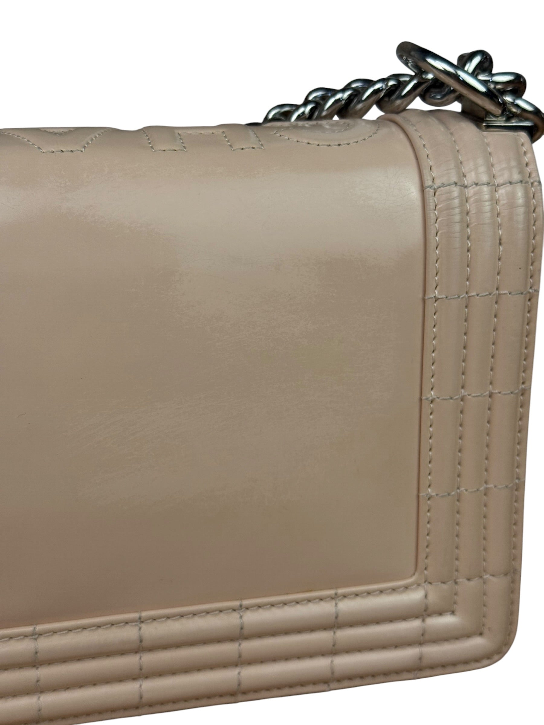 Chanel Cream Patent Leather Boy Flap Bag 2012