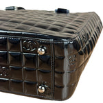 Chanel Black Patent Chocolate Bar Tote Bag 2002