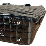 Chanel Black Patent Chocolate Bar Tote Bag 2002