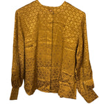 Christian Dior Mandarin Collar Jacquard Silk Shirt