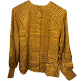 Christian Dior Mandarin Collar Jacquard Silk Shirt