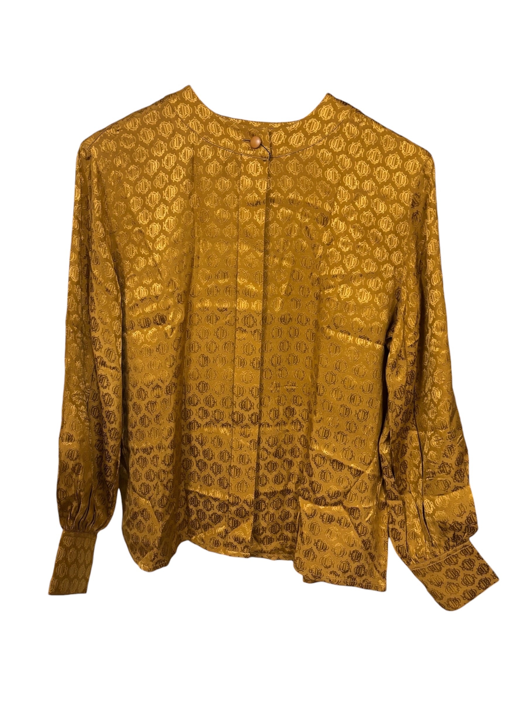 Christian Dior Mandarin Collar Jacquard Silk Shirt