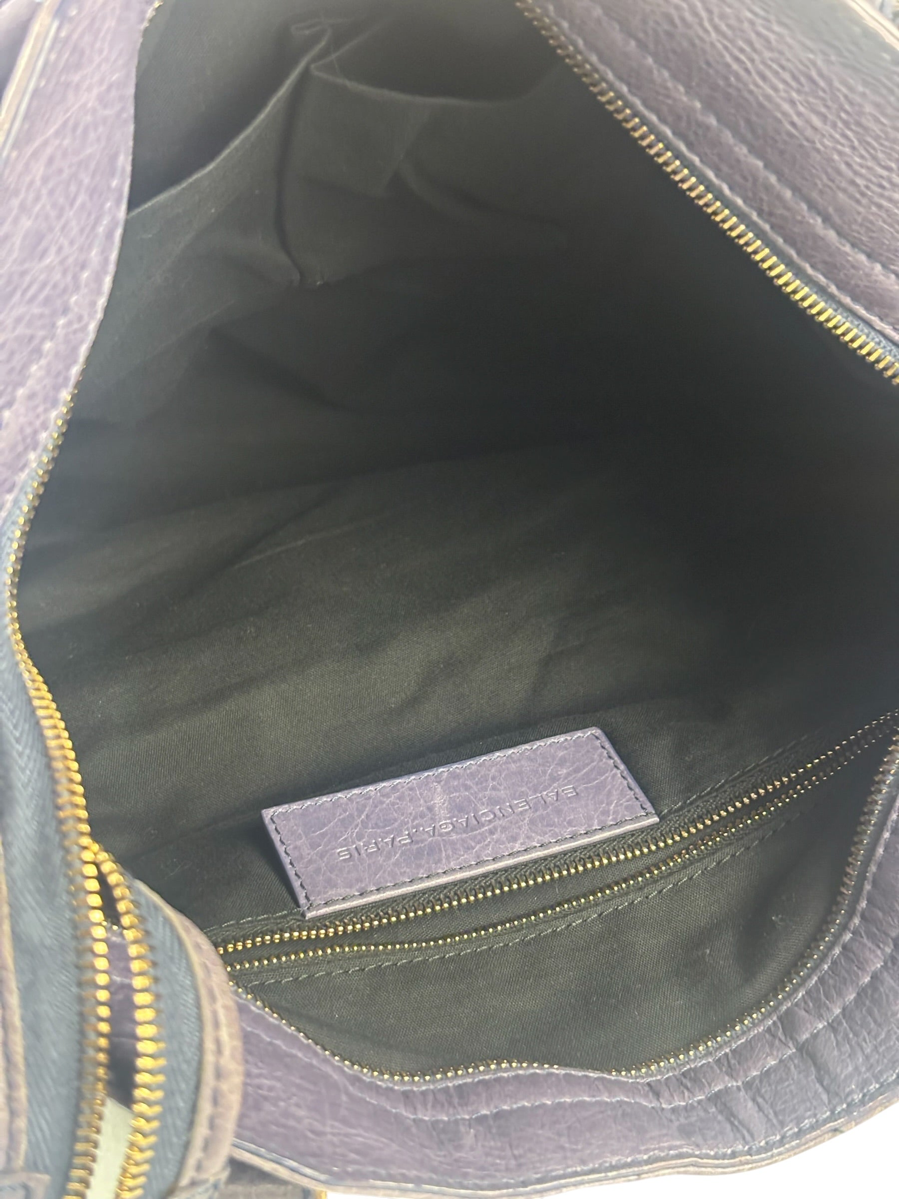 Balenciaga Purple Leather City Two-Way Bag