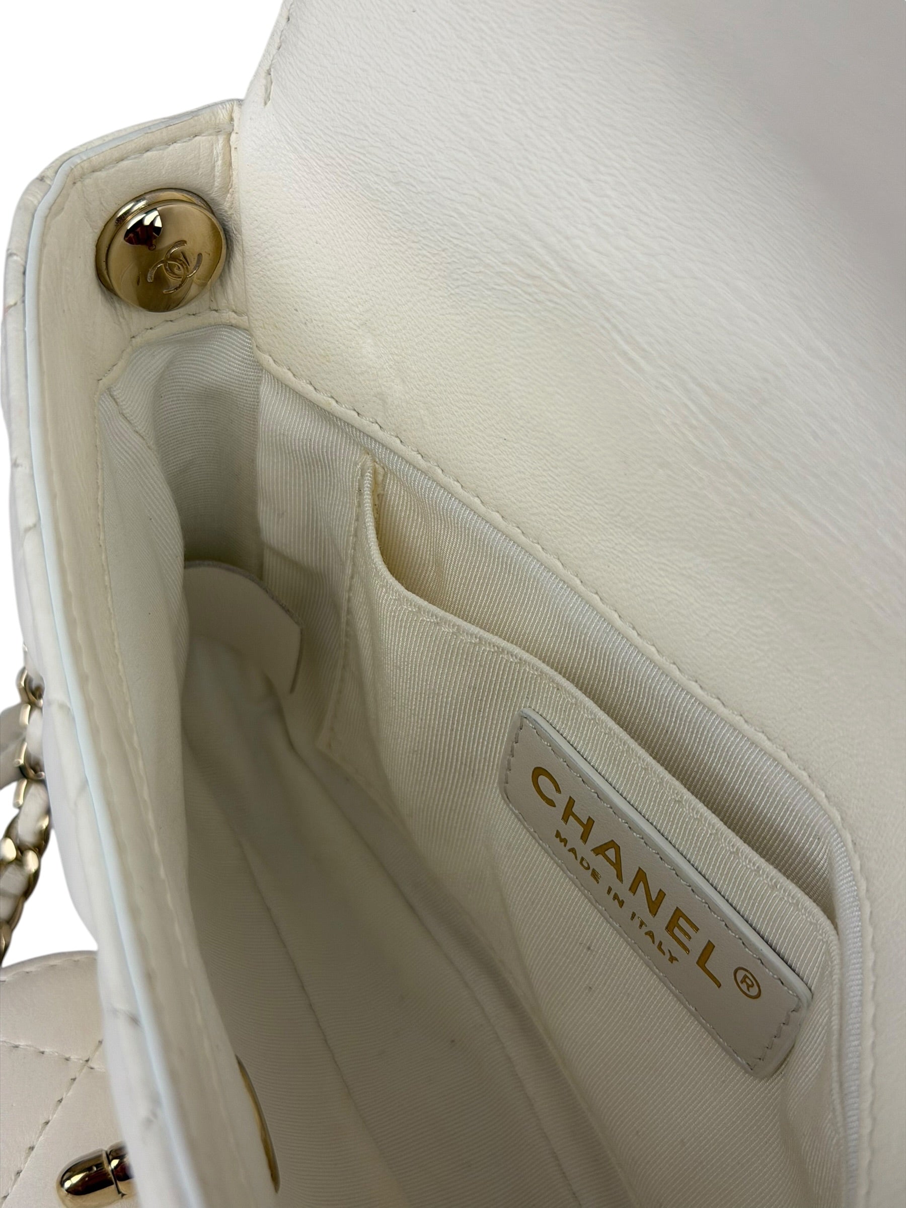 Chanel White Quilted Leather Side-Packs Dual Shoulder Bag 2019