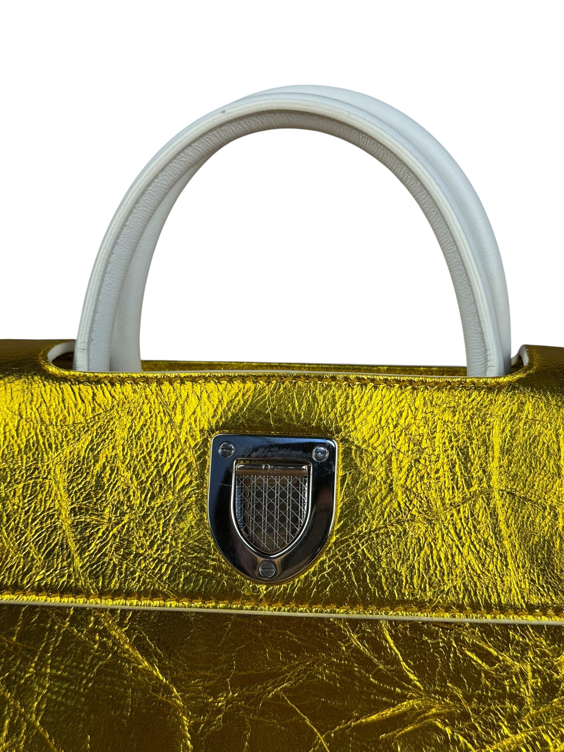 Christian Dior Diorever Metallic Gold Small 2Way Handbag