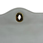 Chanel CC White Quilted Double Flap Bag 1988