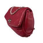 Chanel Red Quilted Leather CC Curvy Flap Bag 2015