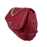Chanel Red Quilted Leather CC Curvy Flap Bag 2015