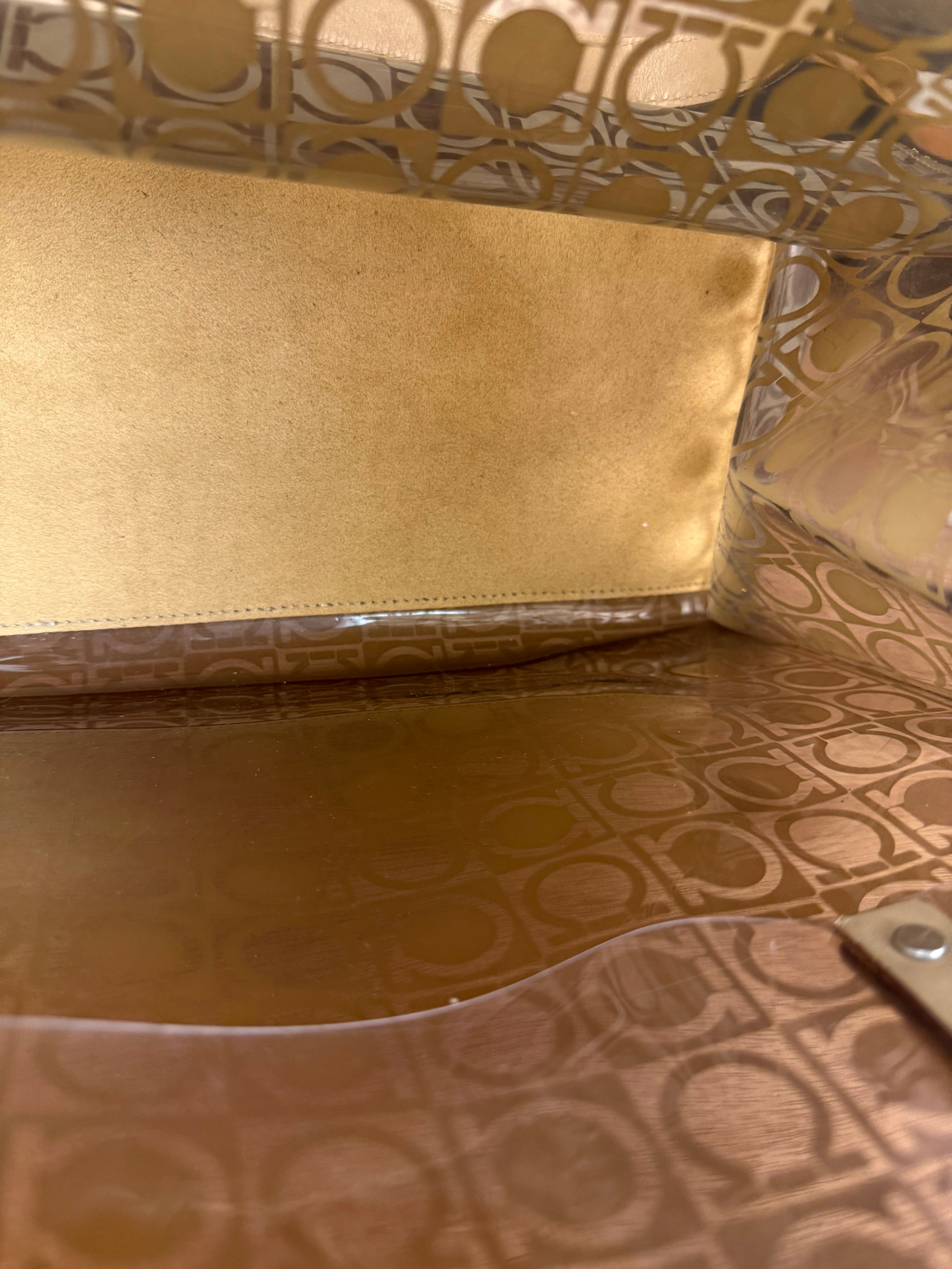 Salvatore Ferragamo Gancini Vinyl Tote/Hand Bag