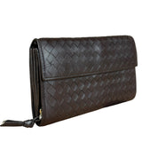 Bottega Veneta Vintage Brown Intrecciato Long Wallet
