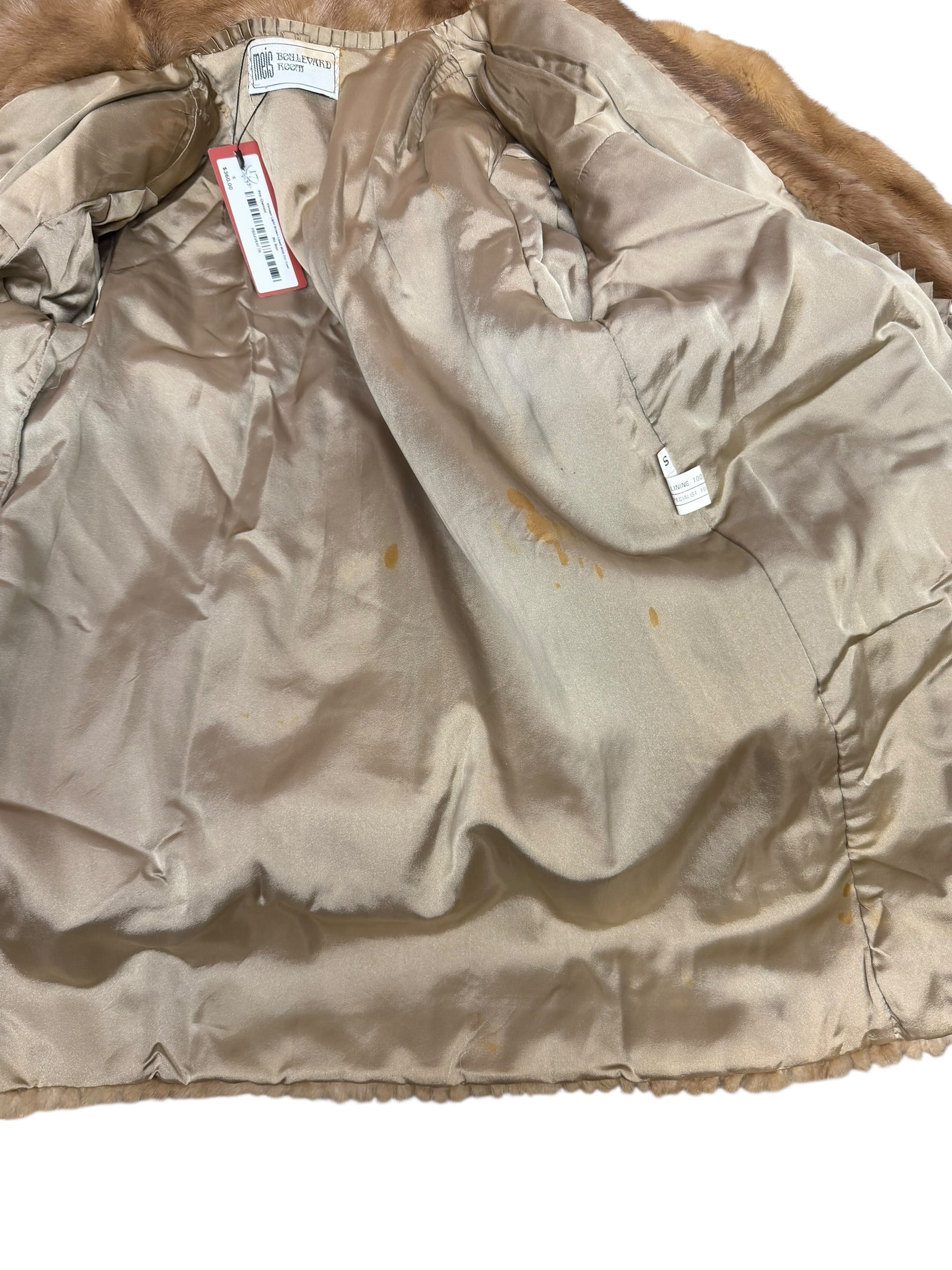 Vintage Light Brown Lined Mink Fur Coat