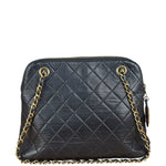Chanel Vintage Black Leather Shoulder Bag