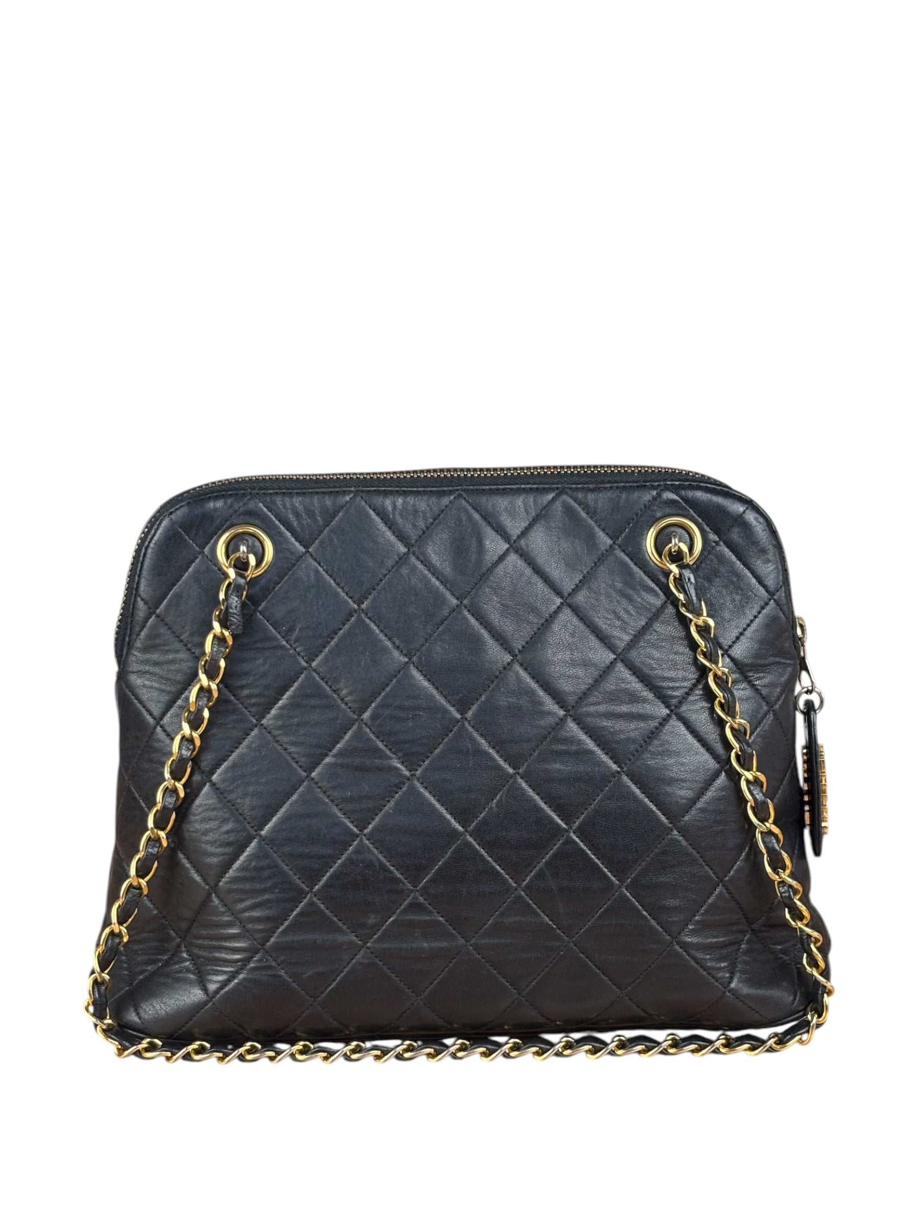 Chanel Vintage Black Leather Shoulder Bag