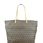 Fendi Vintage FF Canvas Print Zip Shoulder Tote