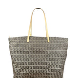Fendi Vintage FF Canvas Print Zip Shoulder Tote