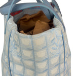 Chanel Blue Leather Trim New Travel Tote Bag 2002