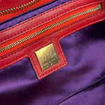 Fendi Red Suede Baguette Crossbody Bag