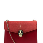Bvlgari Red Calfskin Serpenti Forever Galuchat Crossbody Bag