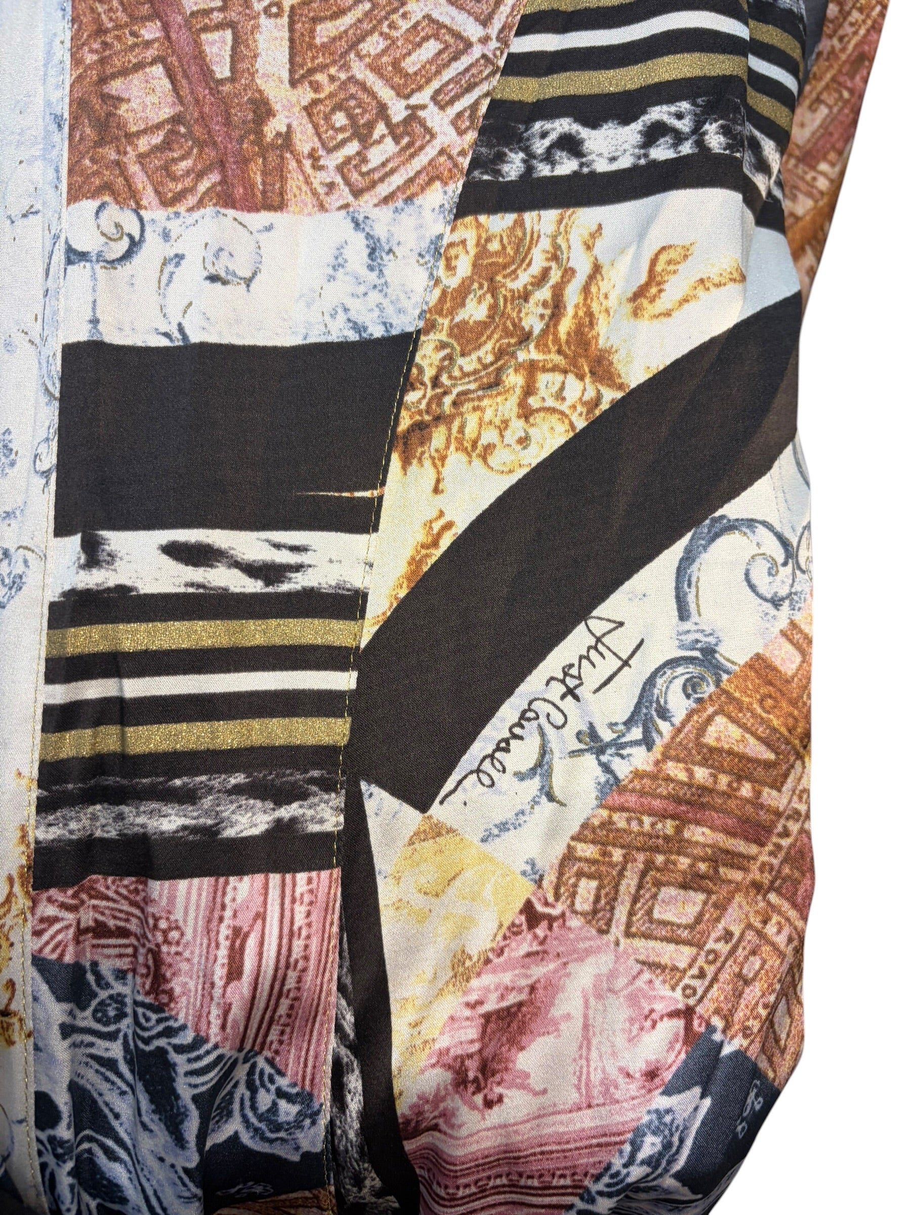 Roberto Cavalli Multicolor Cavalli Printed Silk Midi Shirt-Dress
