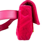 Fendi Pink Zucca Velvet Baguette Belt Bag
