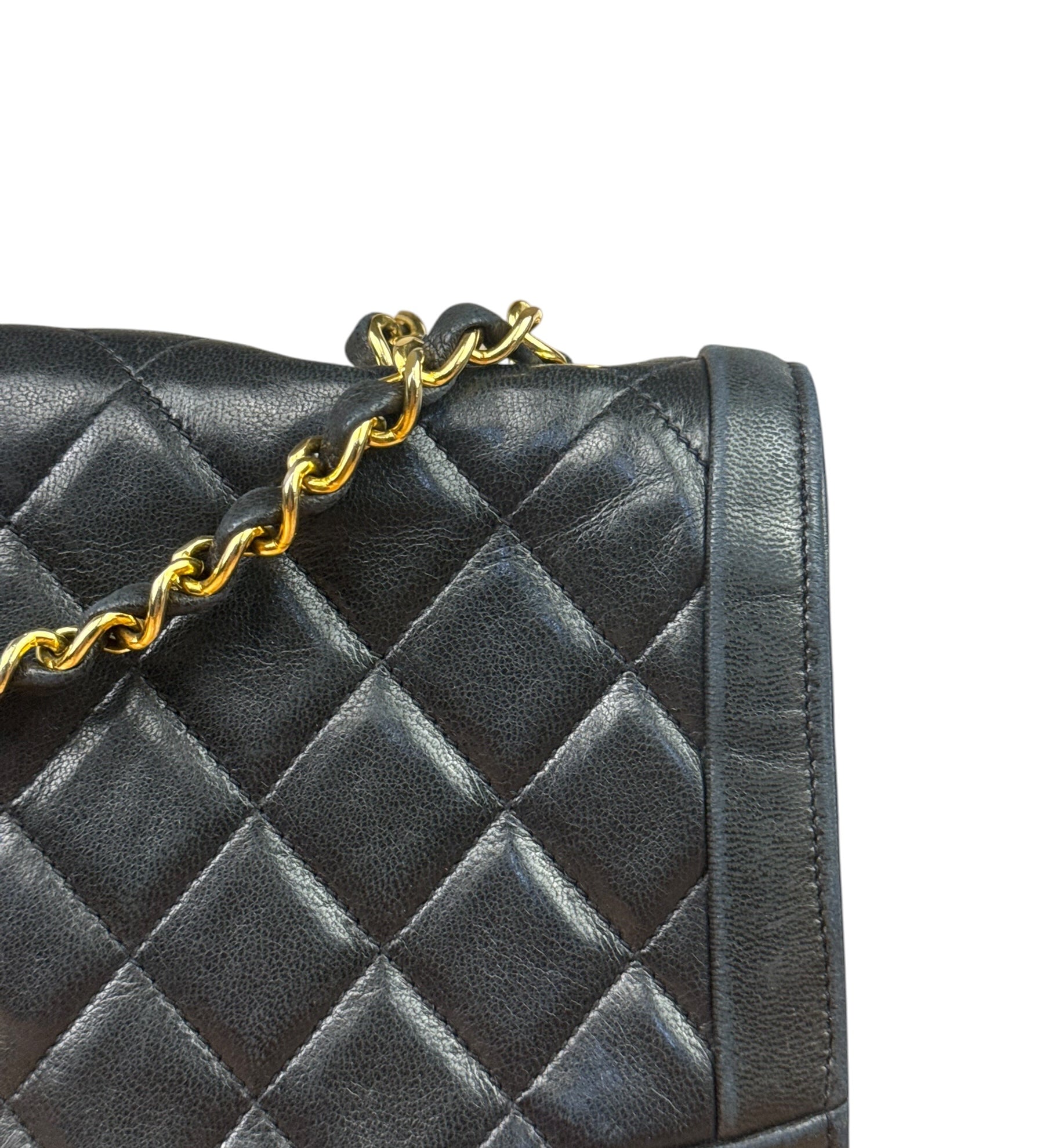 Chanel Black Quilted Leather Chain Flap Bag