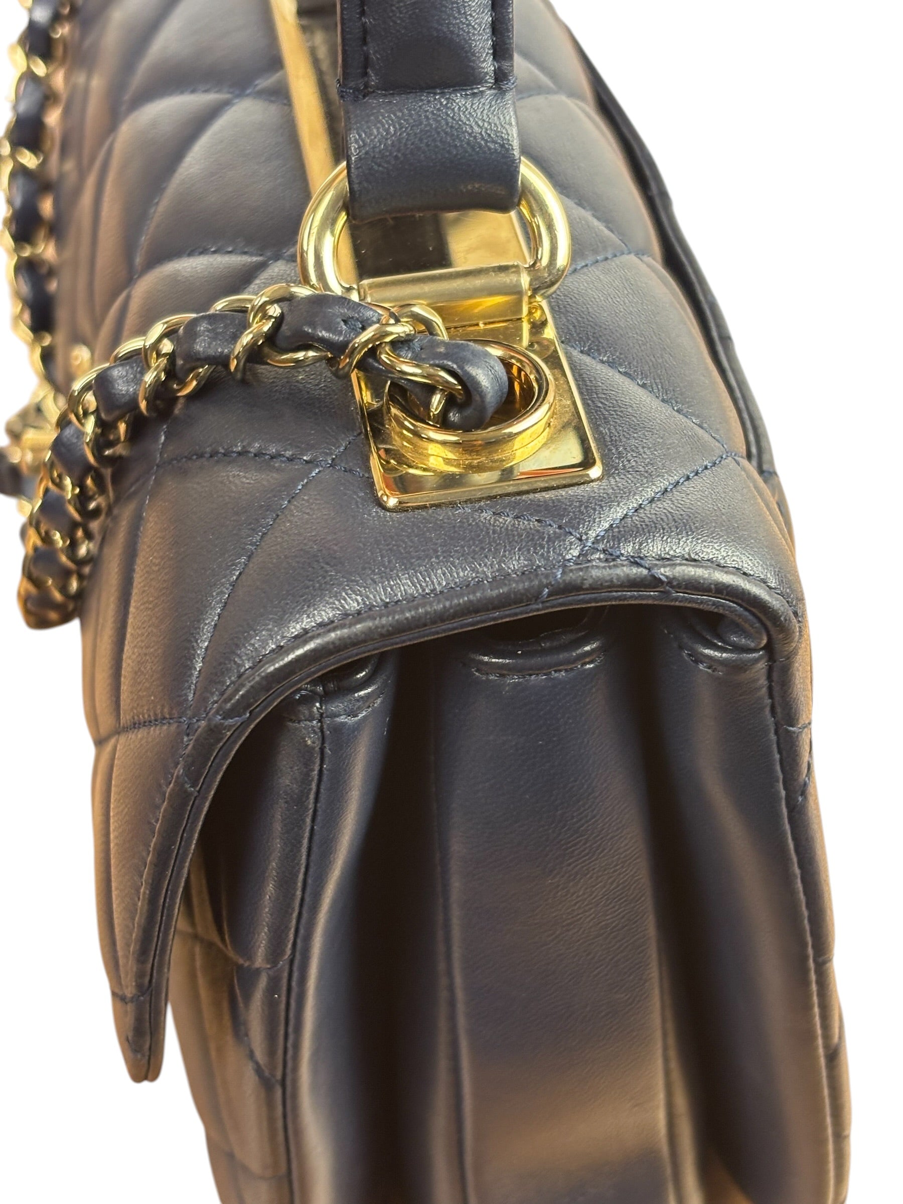 Chanel Navy Quilted Lambskin Small Trendy Flap Bag