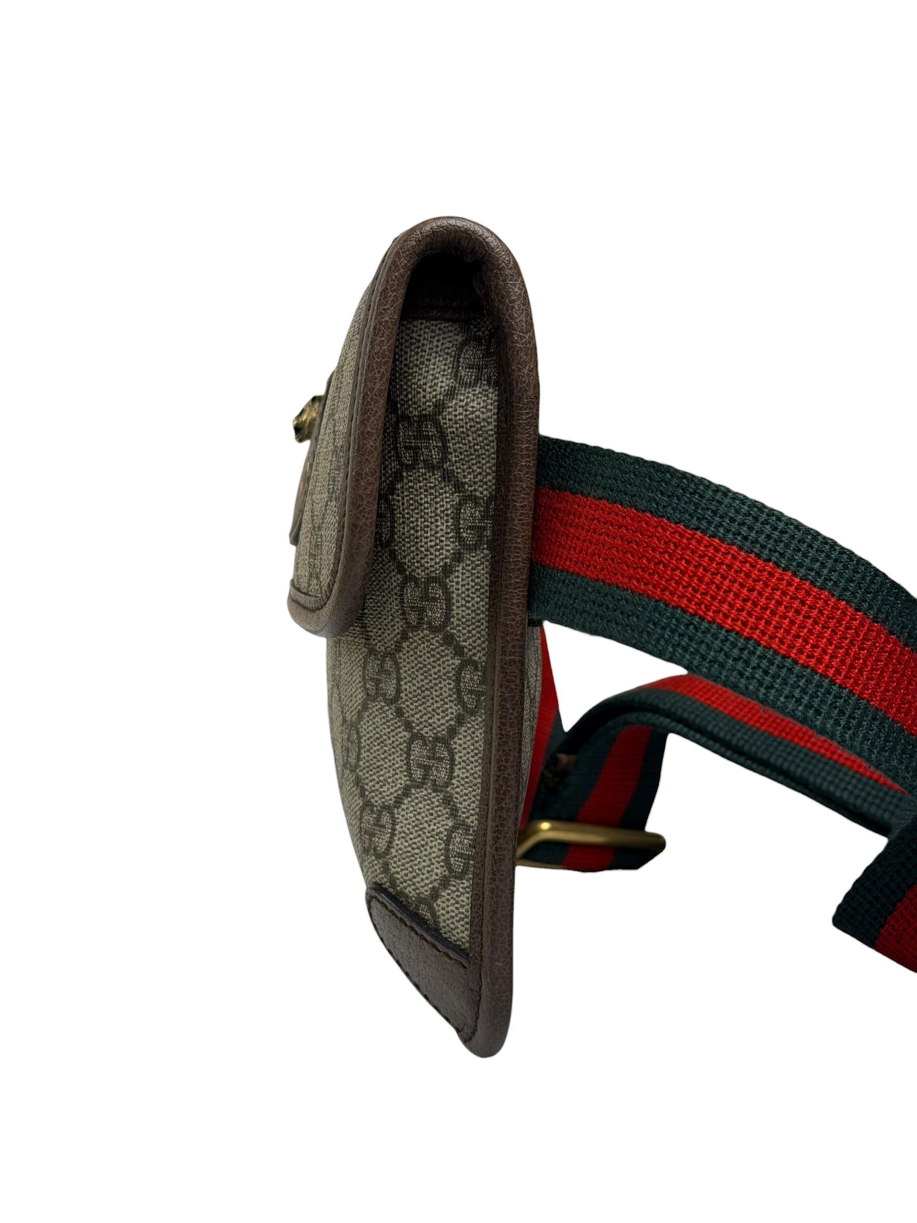 Gucci Vintage Brown Leather Trim Neo Supreme Belt Bag