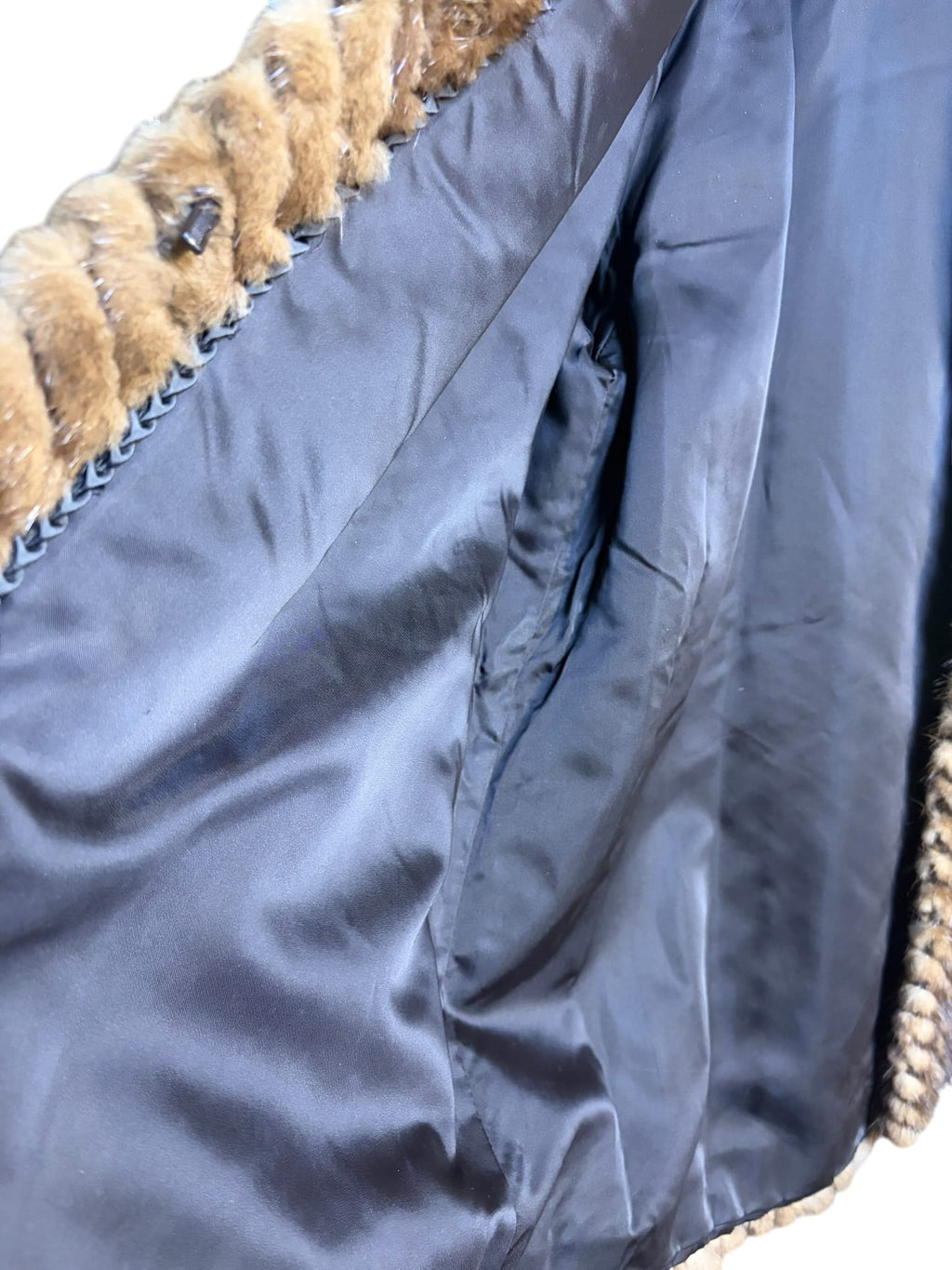Vintage Brown Chevron Mink Fur Coat