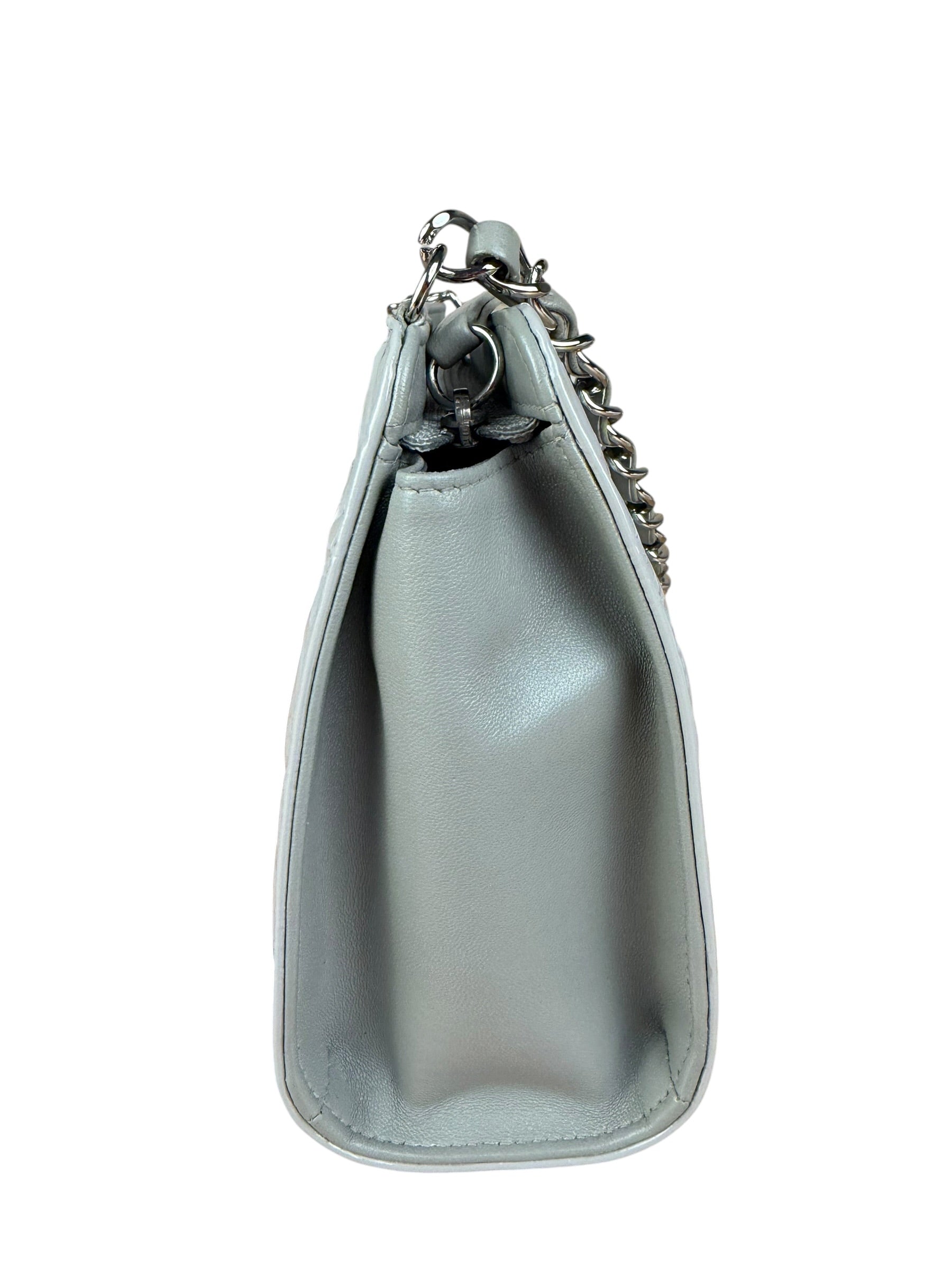 Chanel Vintage Grey Patent Leather Lucky Symbols Icon Pochette 1989