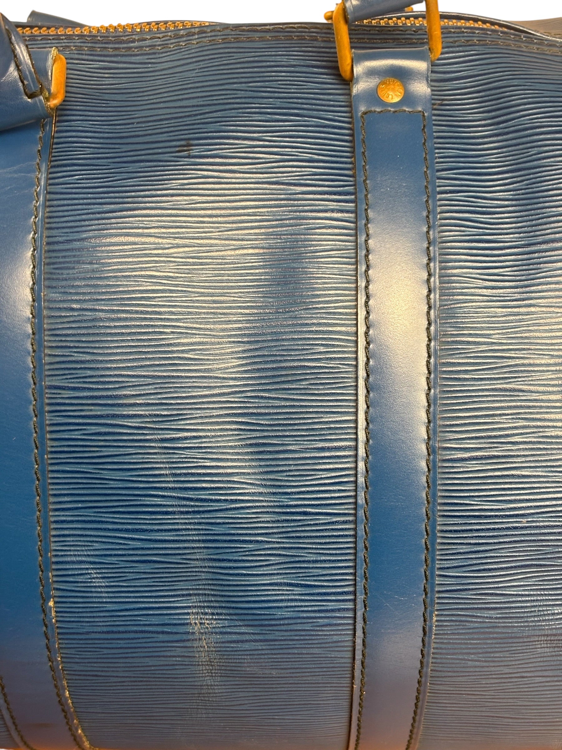 Louis Vuitton Blue Epi Leather Keepall 45