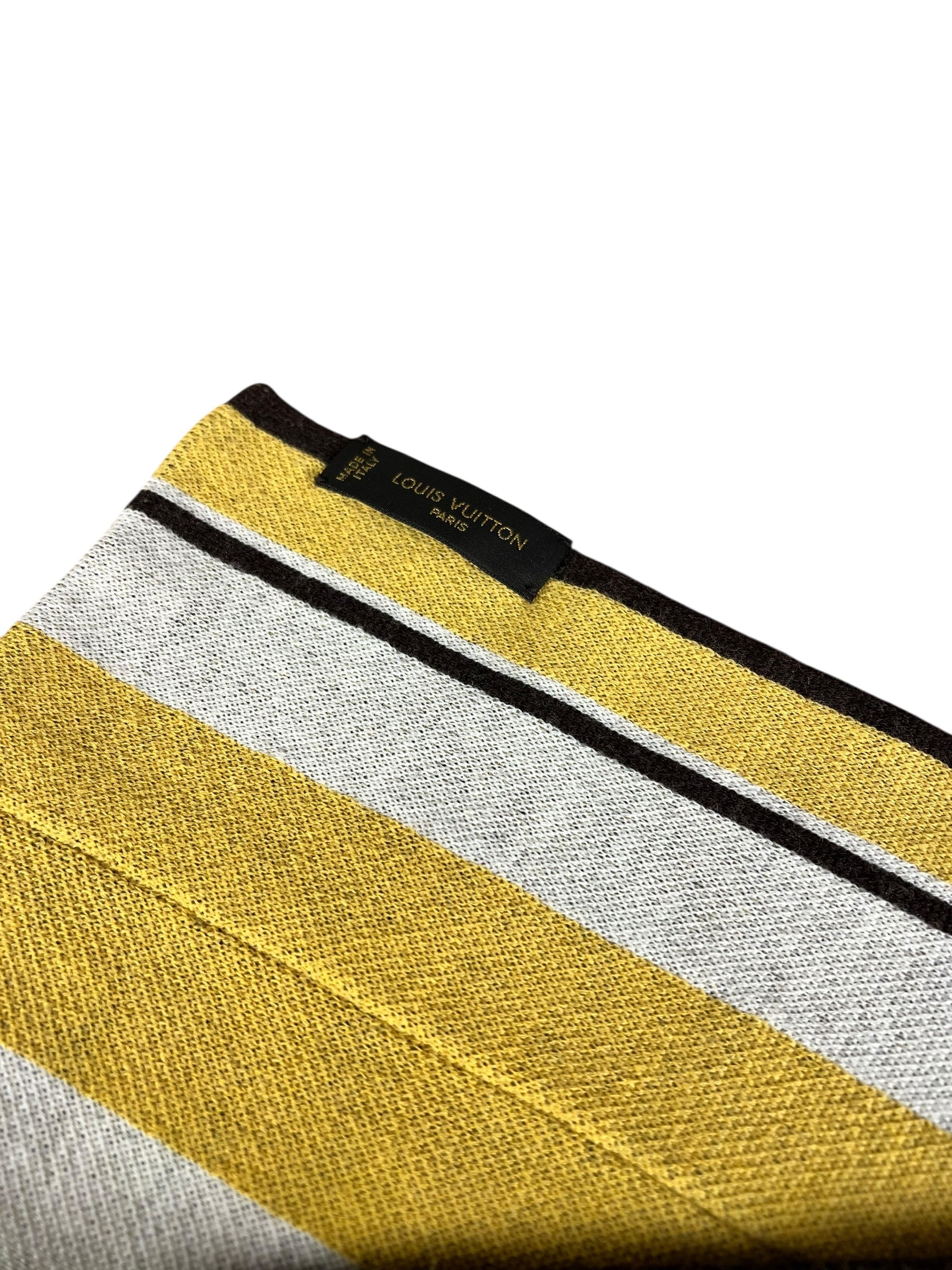 Louis Vuitton LV Essential Logo Scarf Yellow Wool